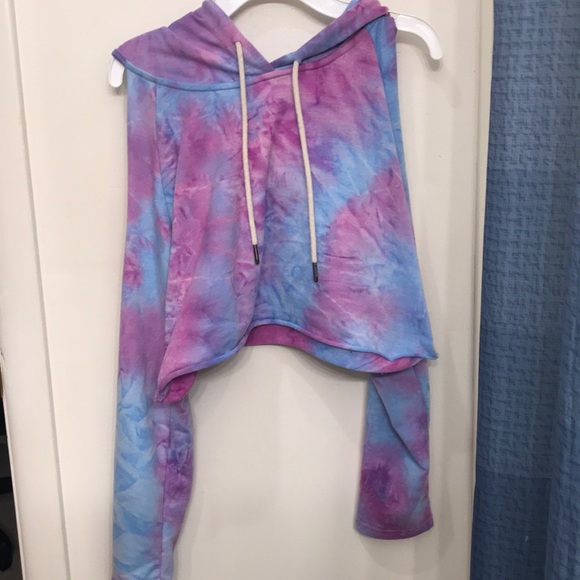 ROMWE Tops - Purple and blue T-shirt hoodie